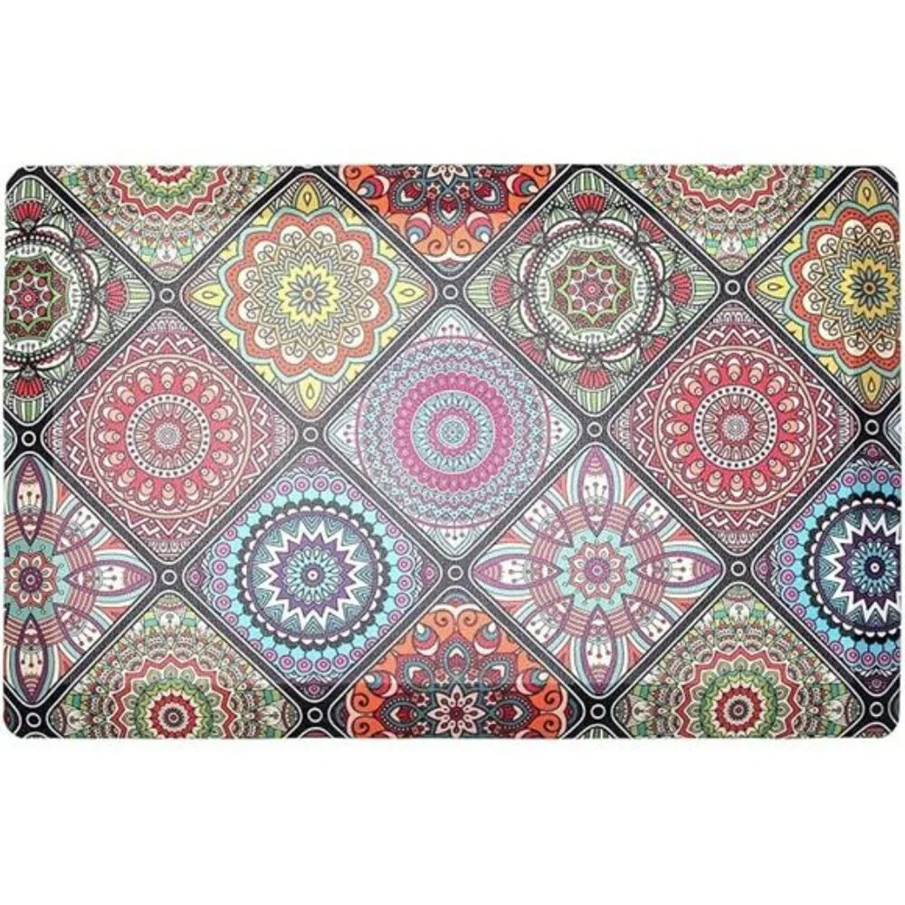 Boho Anti Fatigue Kitchen Mat Cushioned Waterproof Floor Rug Non Slip 20x32